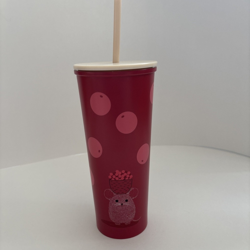 Starbucks Year Of The Rat‎ Stainless Tumbler Cold Cup Red 20oz Collectors Rare